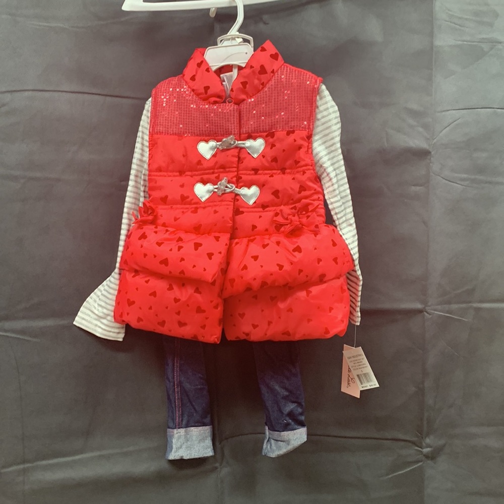 Little lass 3 pc Vest outfit set - Picture 2 of 10